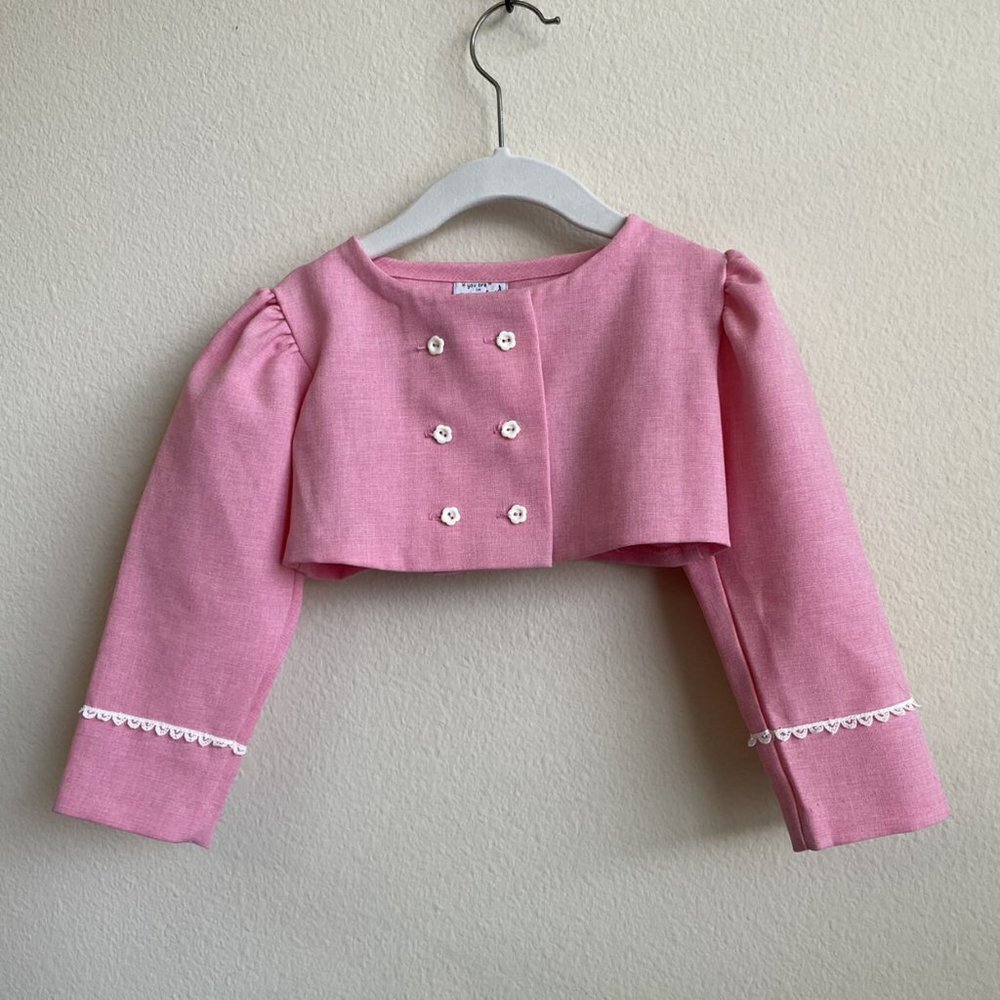 Vintage Pleated Shift Dress w/ Cropped Jacket - Picture 11 of 15
